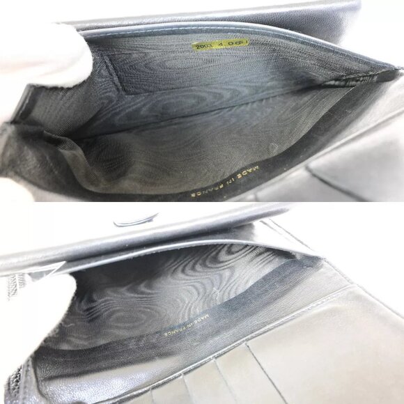 CHANEL CC Logo Long Bifold Wallet Purse Grained Calfskin Leather Black - Picture 12 of 15